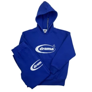 Drama Call Hoodie And Jogger Set Blue